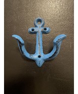 Cast Iron Anchor Double Wall Hooks. 4.25 Inches In Length. Rustic Nautical Decor - $12.00
