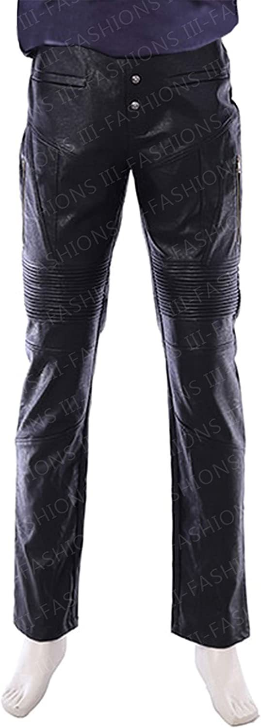 Mens Dante Cosplay Costume Black Leather Pants for DMC Devil Cry 5