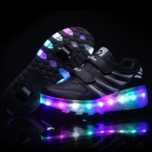 Size 27-43 LED Light Roller Shoes for Children Glowing Lighted Sneakers with Dou - $95.70