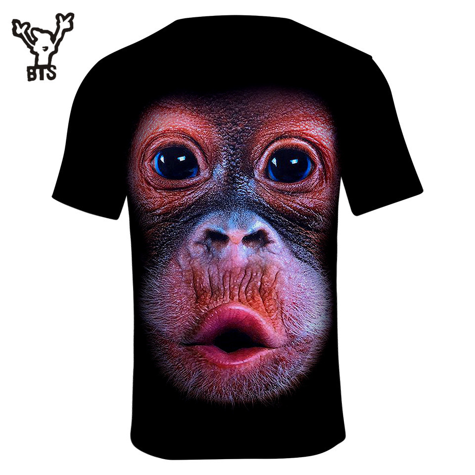 BTS 2018 Gorilla 3D FunnyTshirt Fashion Summer Kawaii Gorilla ...