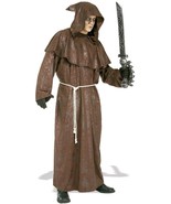 Mad Monk Hooded Robe Grim Reaper Brown Ghoul Fancy Dress Halloween Costume - $60.53