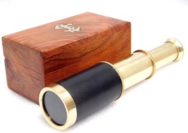 6 INCH Telescope with Rose Wood Box - Gift OR Decor OR Children's Pirate Gift - 