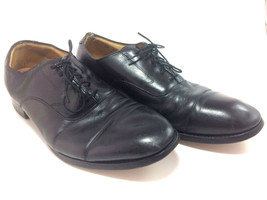 SH20 Johnston & Murphy 9.5D Black Leather Cap Toe Oxford Shoes - $12.03