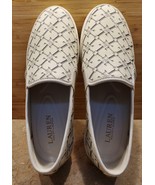 Ralph Lauren Jinny Slip-On Sneaker Flats Vanilla Heritage Logo RARE NEW ... - $57.59