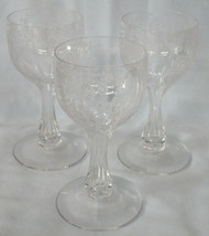 Saint Louis Embossed Hollow Wine Goblet 5 1/2&quot; Set of 3 Pair, Unknown Pa... - $98.89
