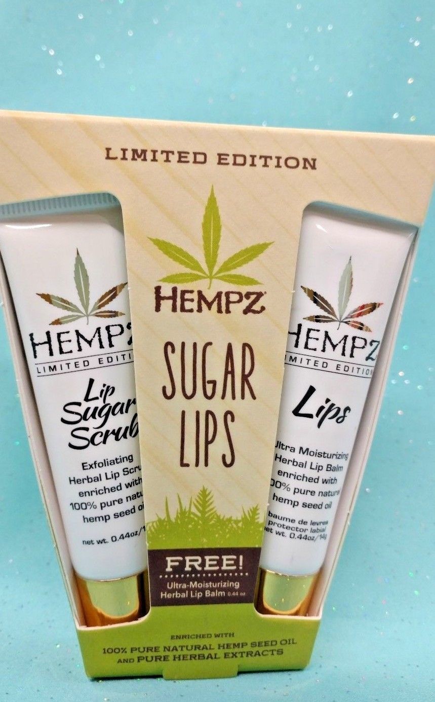 HEMPZ SUGAR LIPS Exfoliating Sugar Scrub & Moisturizing Lip Balm Hemp