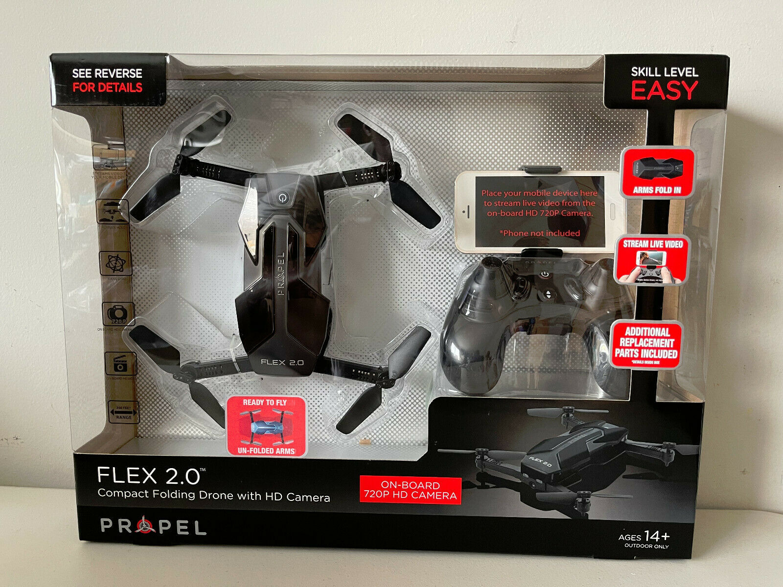 propel snap 2.0 compact folding drone with hd camera
