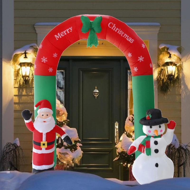 8 Foot Tall Lighted Christmas Inflatable Archway Arch with Santa Claus
