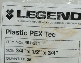 Legend 461211 Plastic Pex Tee 3/4 Inch Twice by 1/2 Inch Bag of 25 image 4