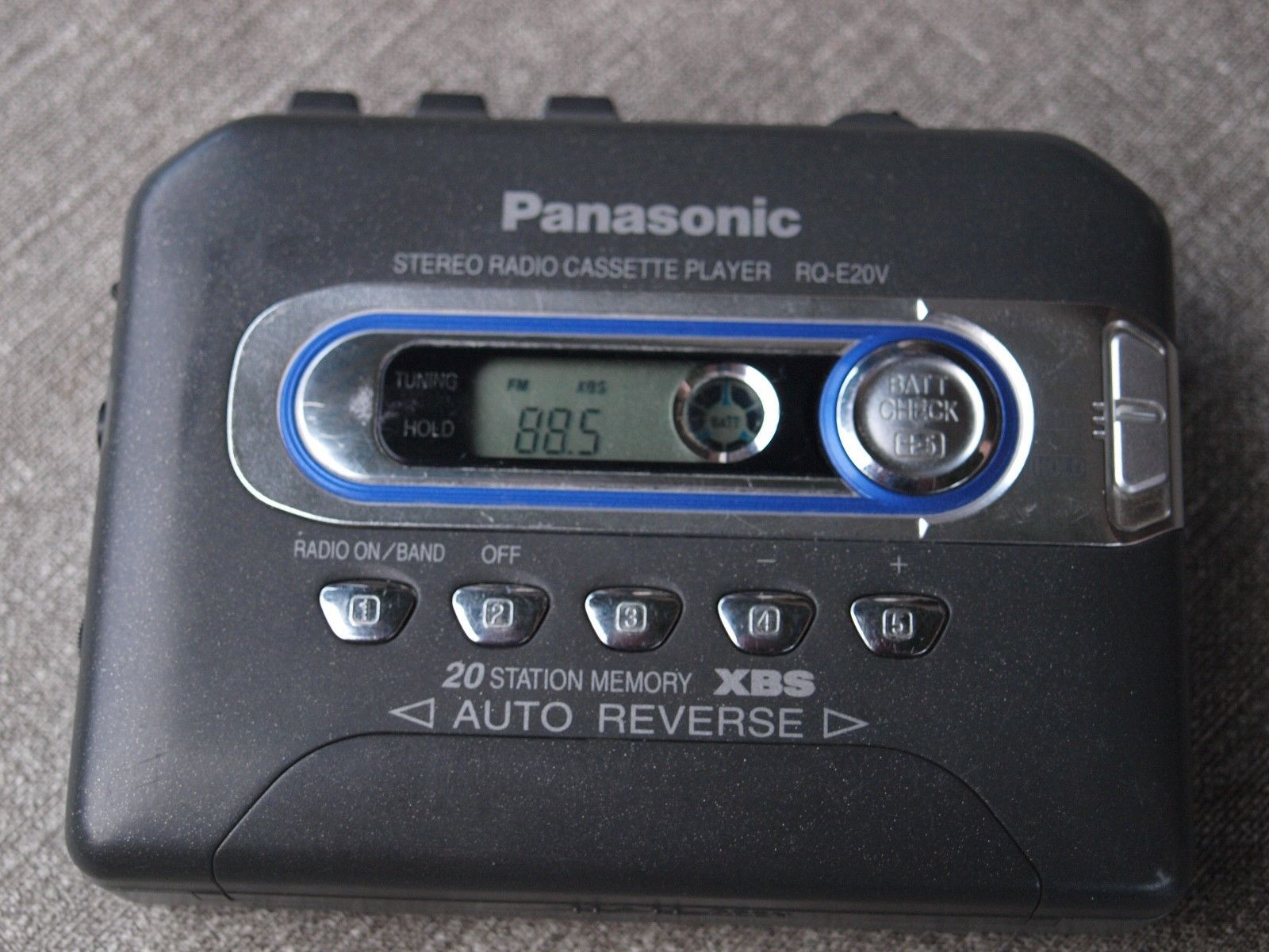 Panasonic RQE20V Stereo AM/FM Radio Cassette Player Walkman Auto Reverse XBS Cassette Players Panasonic RQE20V Stereo AM/FM Radio Cassette Player Walkman Auto Reverse XBS Cassette Players