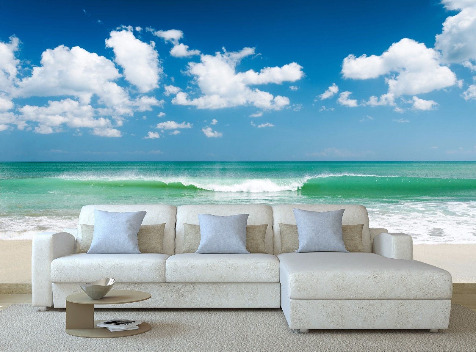 Gentle ocean waves Wallpaper Mural Wall Paper Background Furniture ...