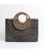 New Style Black Straw Handbag Carrying handbag Tote bag Shoulder handbag... - $59.80