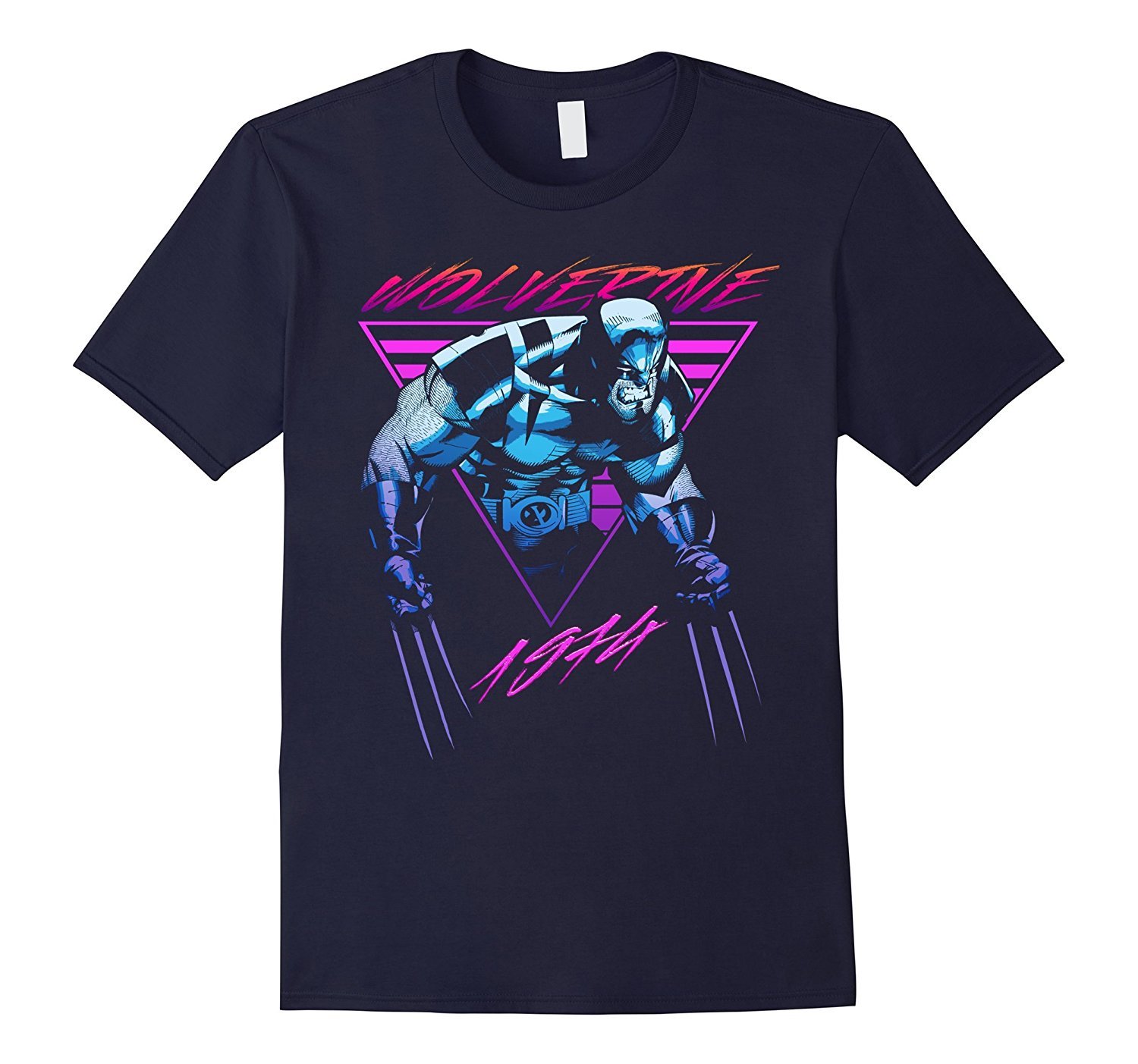 Image of Marvel X-Men Wolverine Neon Retro Logan Graphic T-Shirt Men