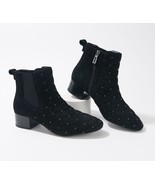 Isaac Mizrahi Live! Quilted Suede Ankle Boot in Black 5 M - $67.89
