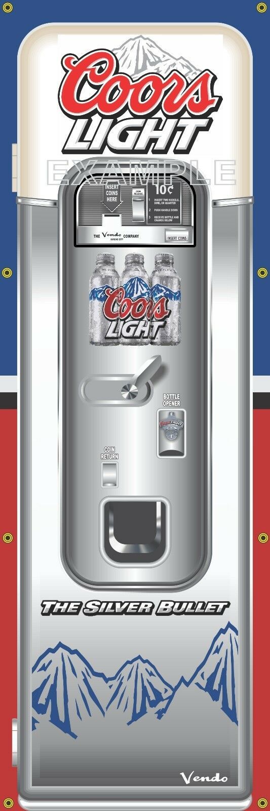 COORS LIGHT BEER VENDING MACHINE RETRO VINTAGE REMAKE ART BANNER MURAL
