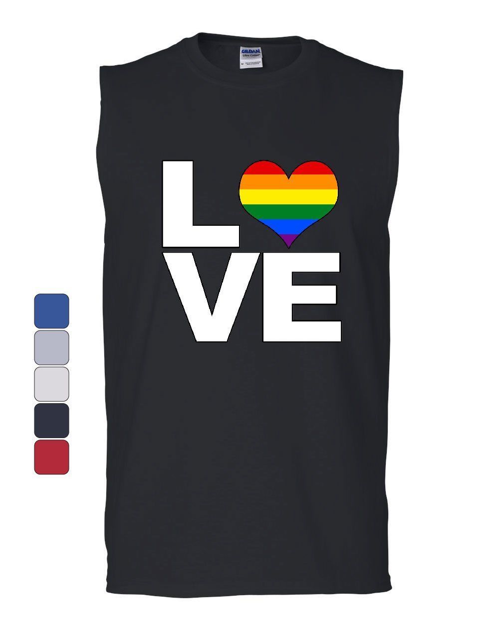 Make Love Gay Pride LGBTQ Rainbow Muscle Shirt Equal
