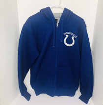 NFL Indianapolis Colts Waffle Knit Thermal Zip Up Hooded Sweatshirt Mens Small - $64.25