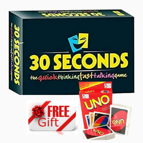 30 Seconds Board Game The Quick Thinking Fast Talking Game Free UNO Card Classic