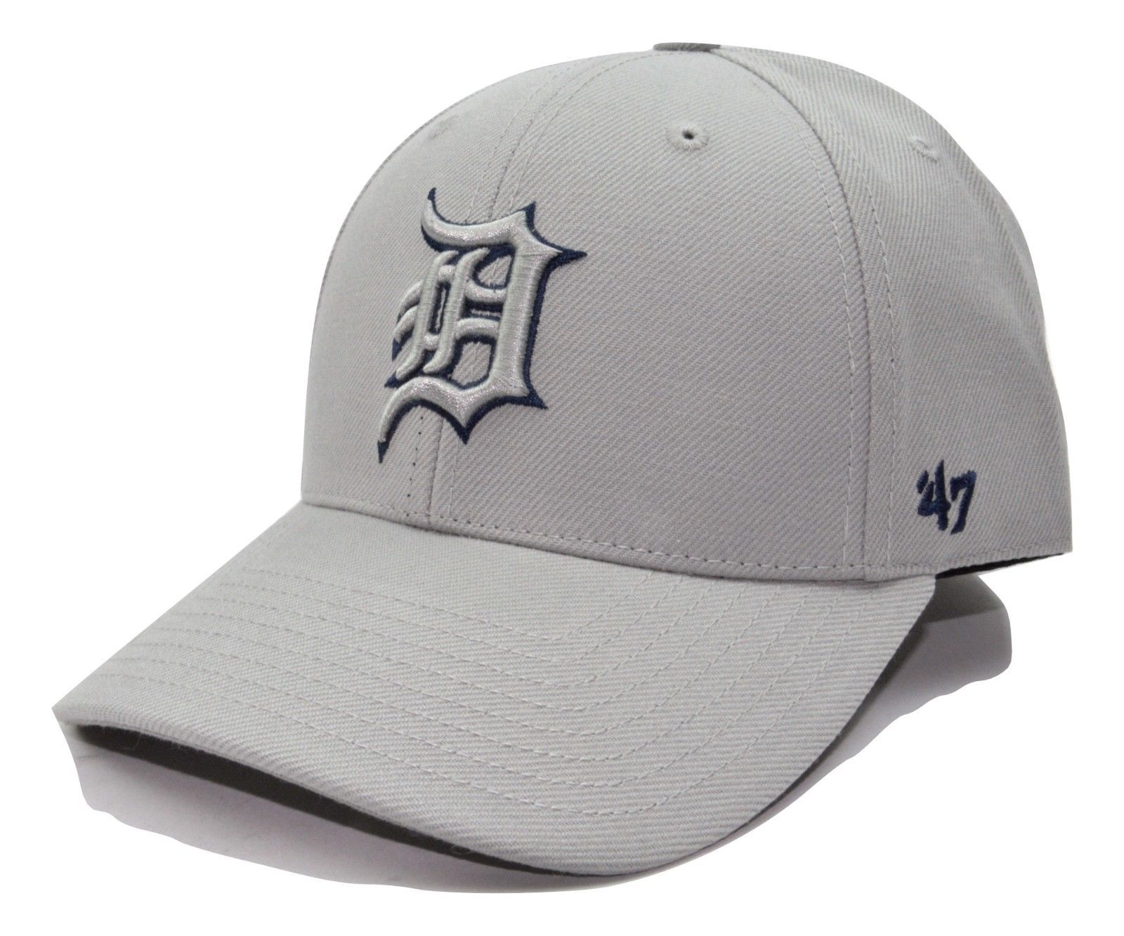 Detroit Tigers 47 Brand MLB MVP TC Pop Gray Adjustable Baseball Cap Hat BaseballMLB
