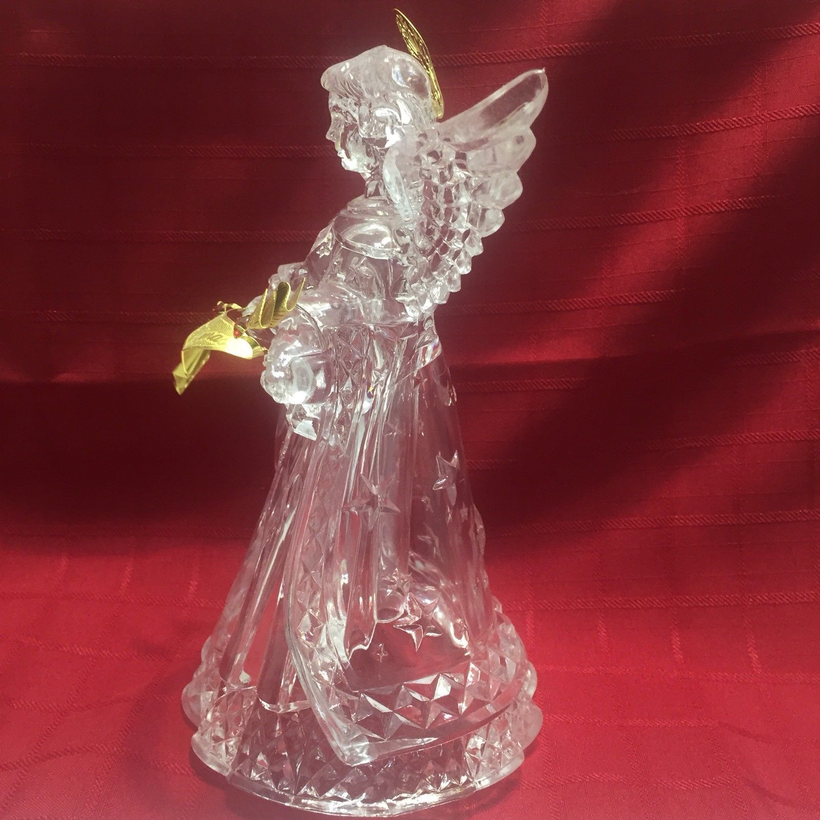 Christmas Angel Tree Topper Clear Gold Halo Banner 8 Inch Christmas Angel Tree Topper Clear Gold Halo Banner 8 Inch