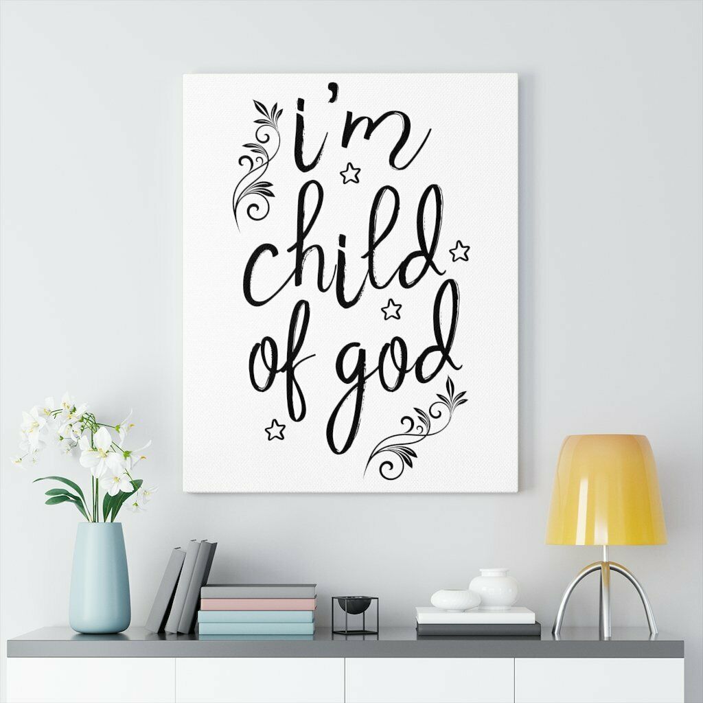 Scripture Canvas I'm Child Of God Christian Wall Art Print Ready to Hang