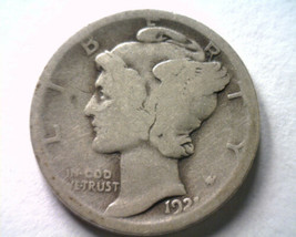 1921 MERCURY DIME GOOD- G- KEY DATE NICE ORIGINAL COIN FROM BOBS COINS F... - $42.00