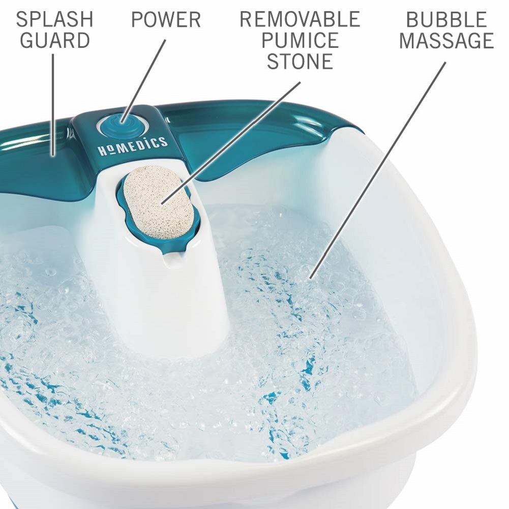 HoMedics Bubble Mate Foot Spa, ToeTouch Control, Removable Pumice