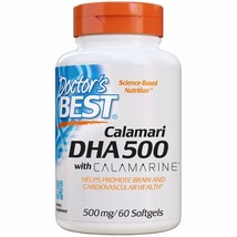 Doctor's Best Dha 500 with Calamarine, Non-GMO, Gluten Free, 500 Mg, 60 Softgels - $26.29