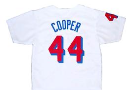 Joe Coop Cooper #44 Baseketball Beers Button Down Baseball Jersey White Any Size image 5