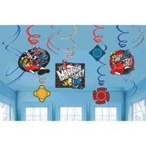 Power Rangers Ninja Swirl Hanging Decorations 12 Pc Birthday Party Supplies New - $6.15