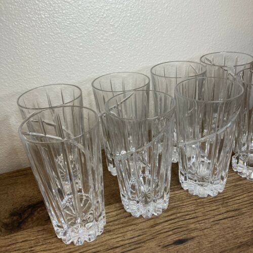 *READ* 8 Mikasa Uptown Crystal Highball Drinking Glasses Dinner Vintage ...