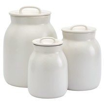 Denmark 3PC Matte White Canisters W/ Gasket Set Food Storage Canister Sets - $107.99
