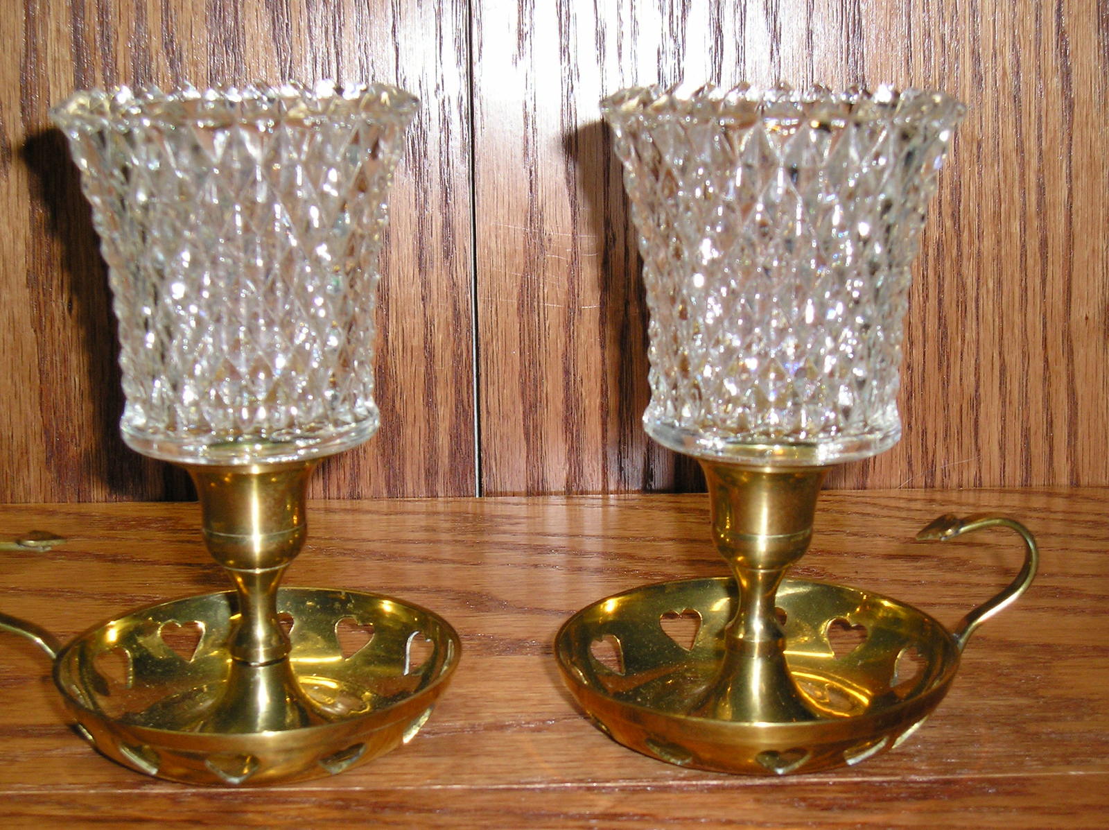 2 HOMCO 1194BD Diamondlite Clear PEG Votive Cup Candle Holders