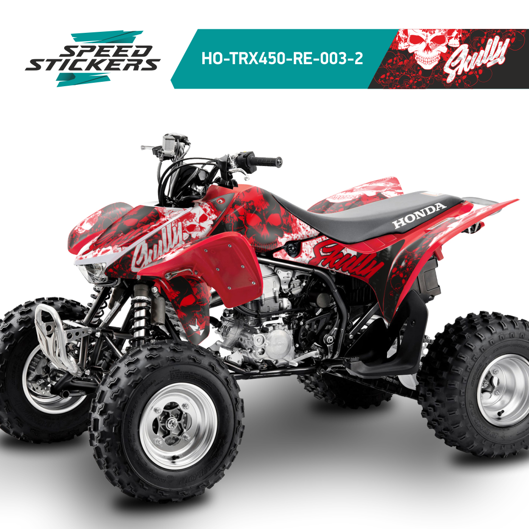HONDA TRX450 TRX450R GRAPHICS KIT DECALS STICKERS RED/WHITE PERFECT FIT