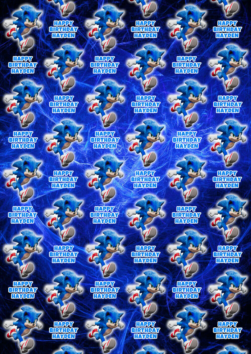 SONIC Personalised Gift Wrap Sonic Wrapping Paper Sonic