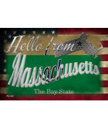 Hello From Massachusetts Novelty Metal Postcard - $12.95