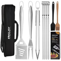 10Pc Extra Thick Stainless Steel Grill Tools Set, Heavy Duty Barbecue Sp... - $65.82