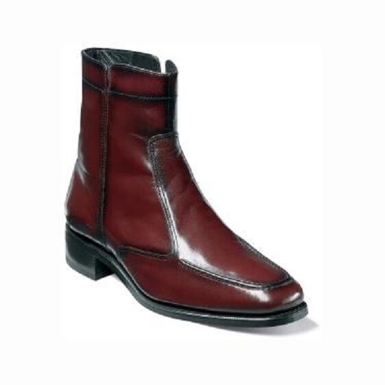 Florsheim Essex Boot Mens Shoes Black Cherry Leather Side Zipper 17074-18