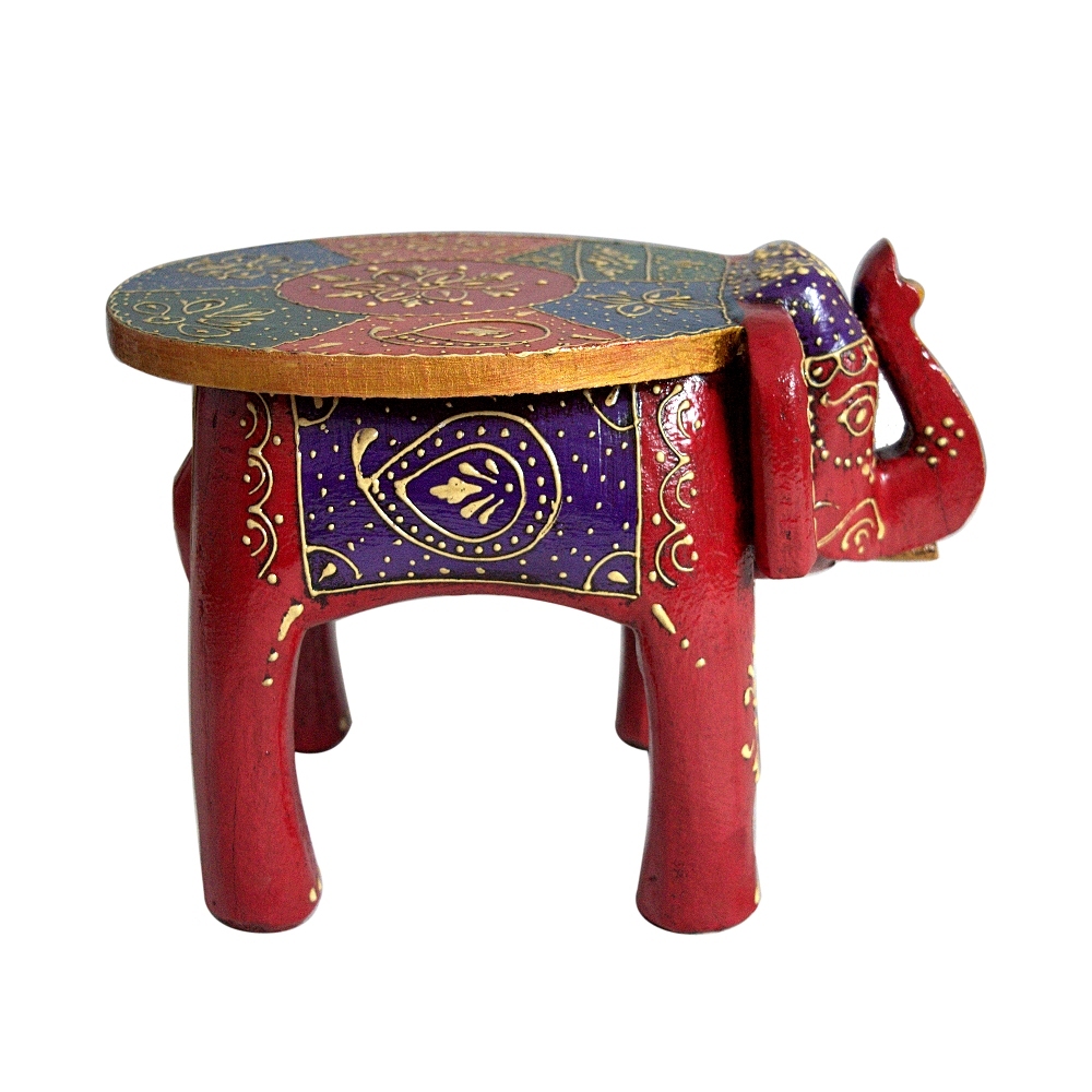 Wooden Colored Designer Medium Stool Elephant home Decor. Decorative ...