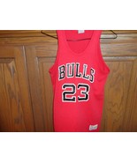 Vtg 80&#39;s Red Sand Knit Chicago Bulls #23 Michael Jordan Screen Jersey Yo... - $29.83