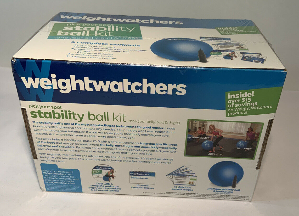Weight Watchers Stability Ball Kit W/ DVD 4 Complete Workout New Sealed