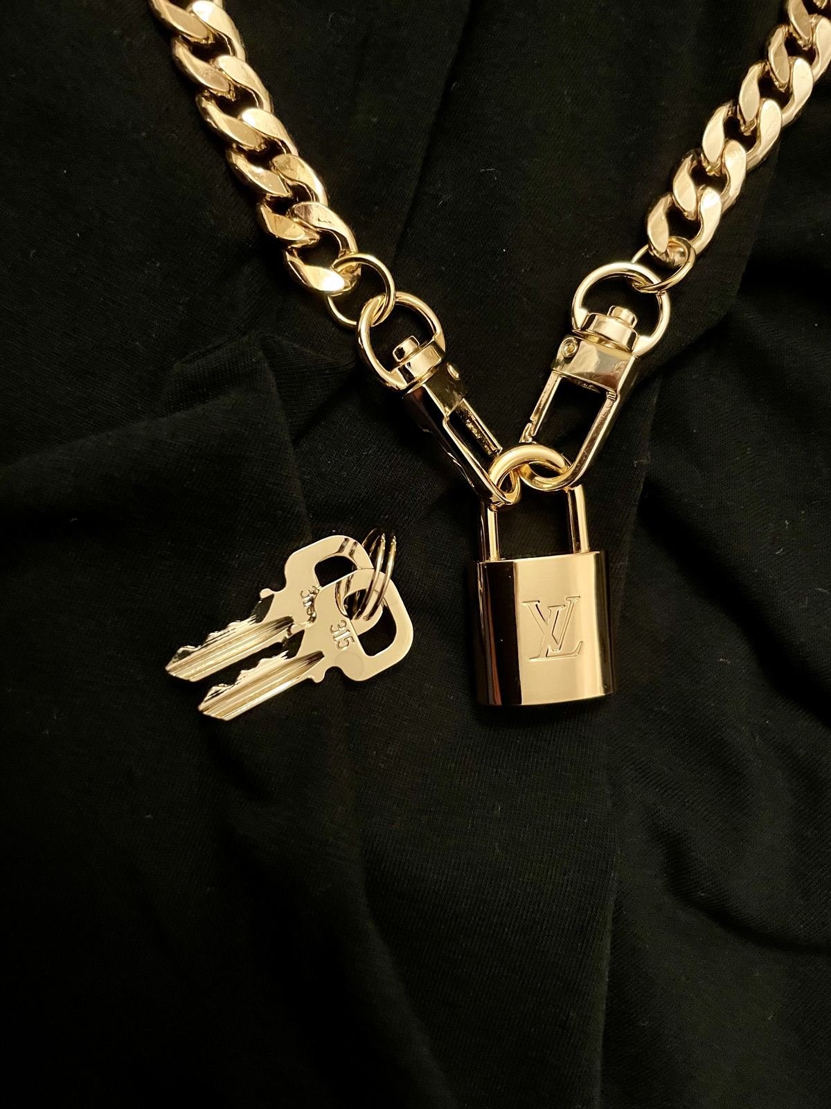 Authentic Louis Vuitton Lock on Choker Necklace
