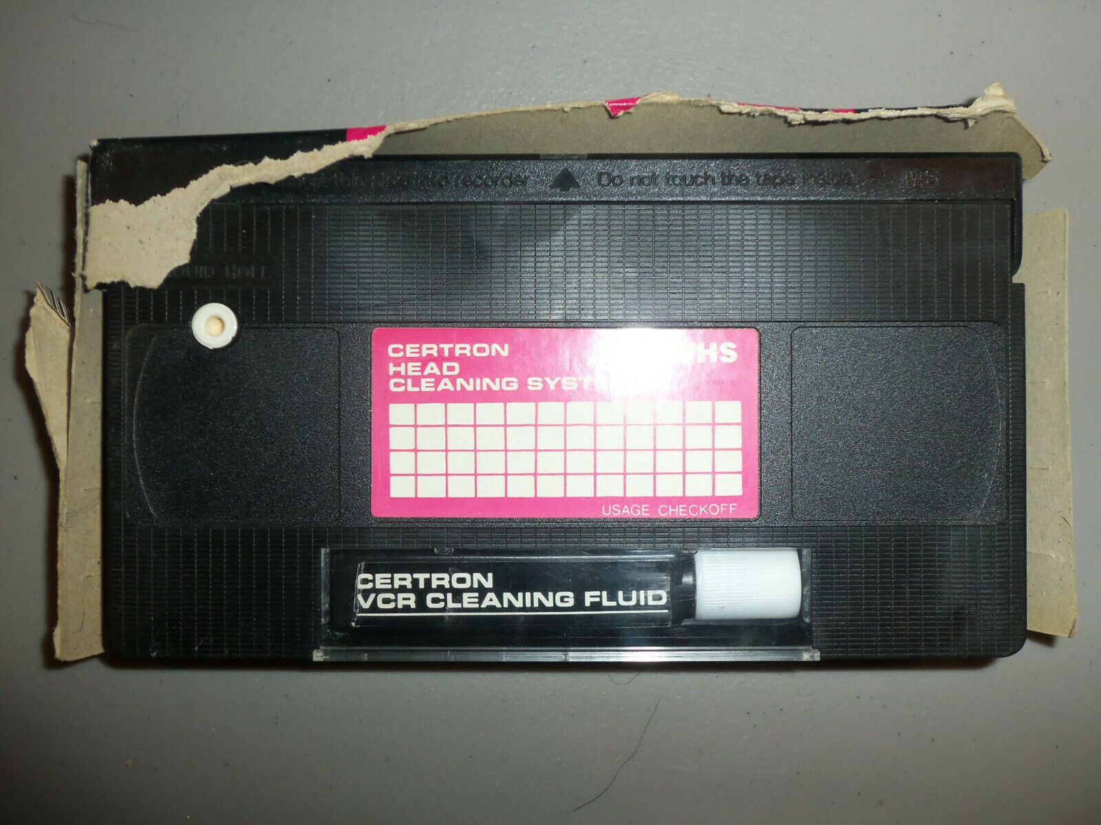Vintage Certron VHS Head Cleaning System with Cleaning Fluid Dropper VHS Tapes