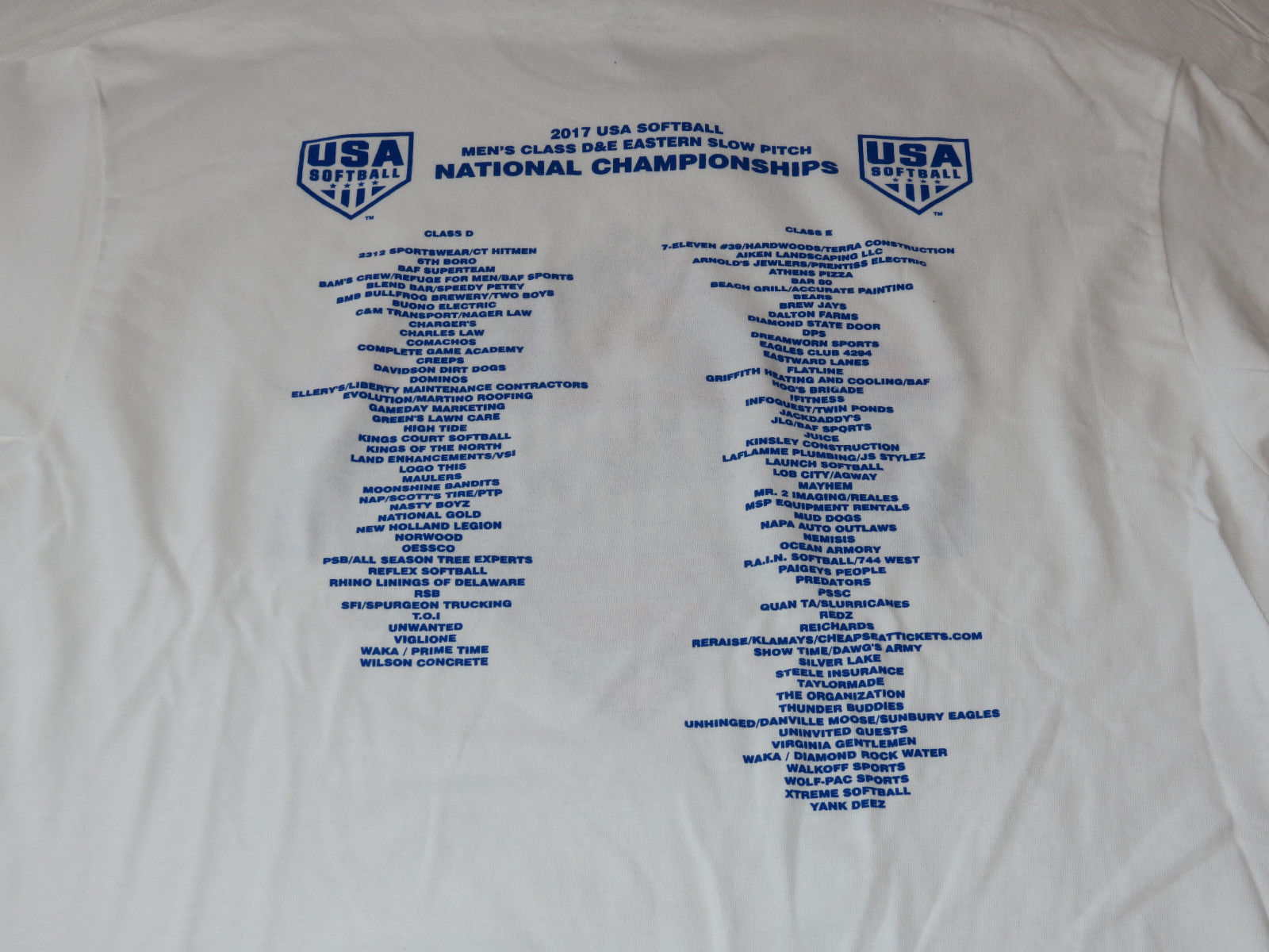 2017 National Championships USA softball Gildan Heavy Cotton S//S T shirt Mens S