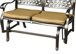 Patio bench love seat Nassau Cast Aluminum furniture Outdoor glider Couch Bronze image 2