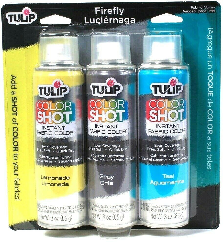 Tulip 3 Pack Color Shot Firefly Instant Fabric Color Washable Permanent