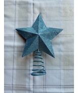 Star Blue metal glittery tree topper, 11.5in - $19.00