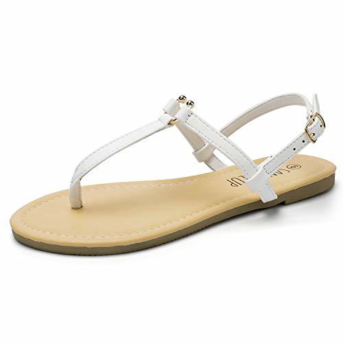 SANDALUP Thong Flat Sandals with U-Shaped Metal Buckle for Women Summer ...