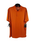 Nike TW Tiger Woods Golf Polo Shirt Mens Medium Orange White Striped BV0... - $49.45