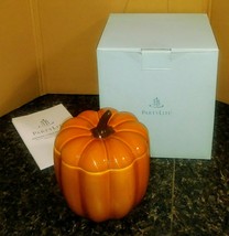 PartyLite Fall Autumn Decor Pumpkin Patch Holder Ceramic Refill Holder Open Box - $18.37